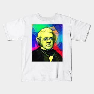 William Makepeace Thackeray Colourful Portrait | William Makepeace Thackeray Artwork 5 Kids T-Shirt